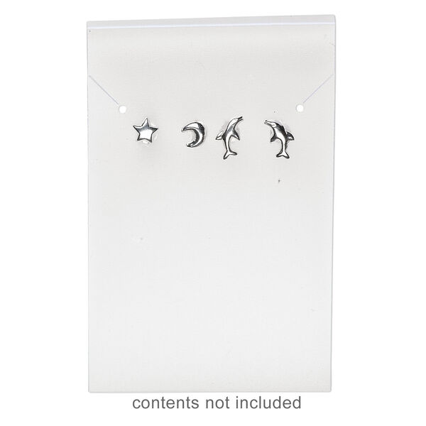 Earring / necklace card, plastic, frosted light blue, 3-1/2 x 2-inch rectangle. Sold per pkg of 100. image number 2