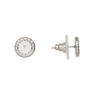 Earstud 1pkg10, 9mm round / 6mm round cab pressure set setting / comfort clutch, stainless steel / plastic clear 5 pair