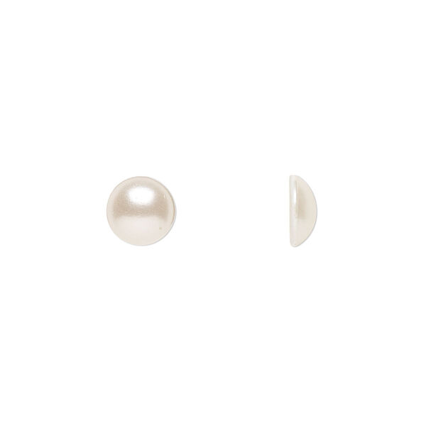 Cabochon 144pk crystal white pearl, Swarovski® 7.07-7.27mm hotfix SS34 2080/4 image number 0