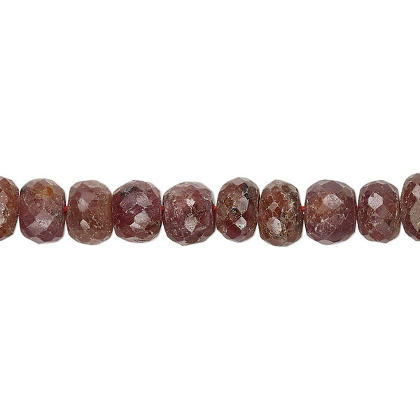 Brown sapphire 1pkg1, hand-cut faceted rondelle bead 14 inch 6x4mm-7x5mm image number 0