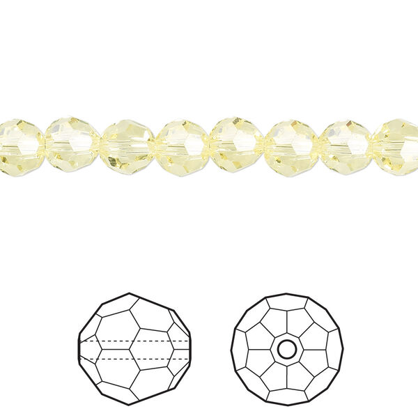 Bead 12pk jonquil, Crystal Passions® 6mm round 5000 image number 0