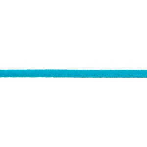 Cord, velveteen and rubber, turquoise blue, 2mm round with 0.45-1mm hole. Sold per pkg of 5 feet.