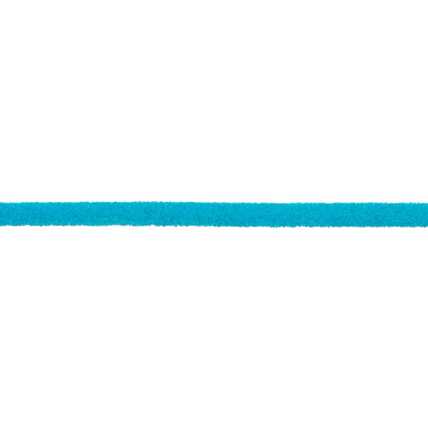 Cord, velveteen and rubber, turquoise blue, 2mm round with 0.45-1mm hole. Sold per pkg of 5 feet. image number 0