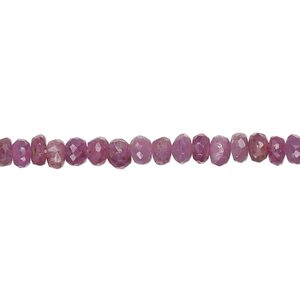 Purple sapphire 1pkg1, hand-cut faceted rondelle bead 14 inch 4x2mm-5x3mm