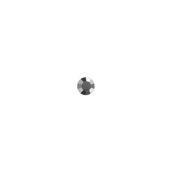 Chaton, glass rhinestone, hematite black, foil back, 4.4-4.6mm faceted round, SS19. Sold per pkg of 36. image number 0
