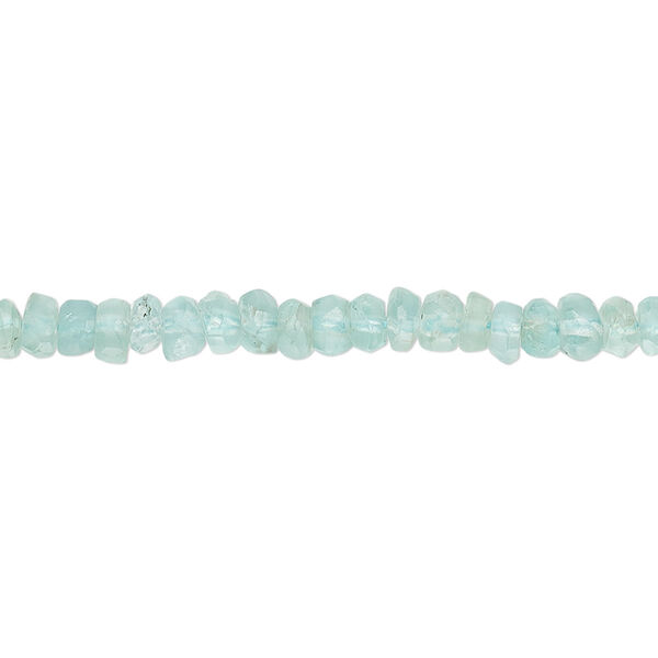 Bead, apatite (natural), 3x1mm-4x3mm hand-cut tumbled faceted rondelle, B- grade, Mohs hardness 5. Sold per 12-inch strand. image number 0