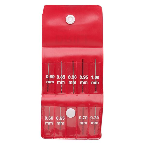 Micro drill bit, steel, 23.5-33.5mm with 0.6-1mm twisted bit. Sold per 9-piece set. image number 0