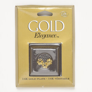 Bead 1pkg3, gold-plated copper, 7mm flower.