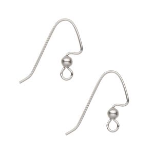 Ear wire, stainless steel, 18mm perfect balance angular fishhook and 3mm ball with open loop, 21 gauge. Sold per pkg of 500 pairs.