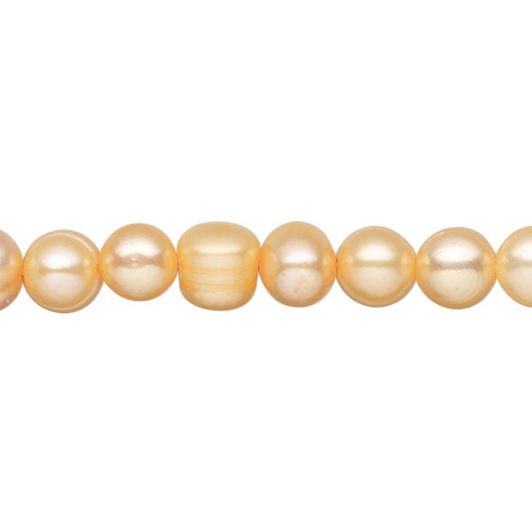 Freshwater pearl 1pkg1, semi-round, 15 inch carrot 7-8mm cultured image number 0