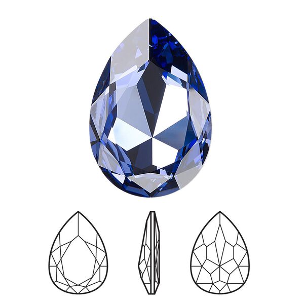 Fancy stone 24pk tanzanite foil back, Swarovski® 30x20mm pear 4327 image number 0
