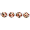 Bead, glass 1pkg4, multicolored, 12mm hand-painted faceted round. image number 1