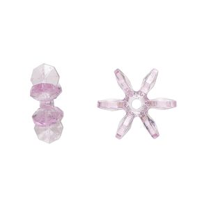 Bead, acrylic, transparent light purple, 14x5mm paddle wheel. Sold per pkg of 500.
