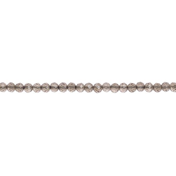 Smoky quartz 1pkg1, faceted round bead 13 inch 2-2.5mm image number 0