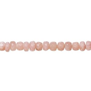 Pink opal 1pkg1, hand-cut faceted rondelle bead natural 17 inch 4x3mm-5x4mm