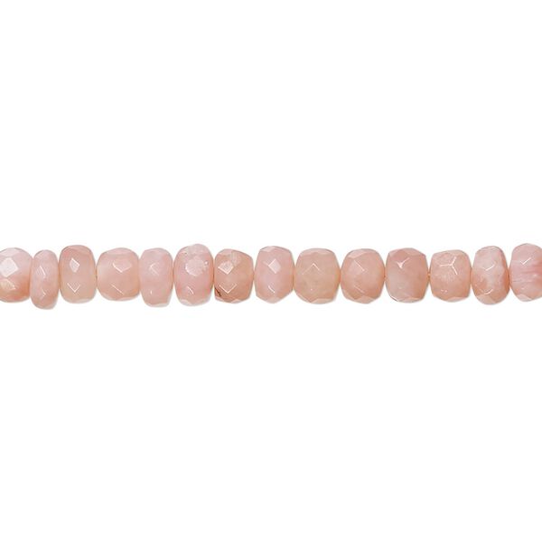 Pink opal 1pkg1, hand-cut faceted rondelle bead natural 17 inch 4x3mm-5x4mm image number 0