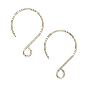 Ear wire French hook 1pkg2 14Kt gold-filled, 24mm / open loop, 20 gauge 1 pair