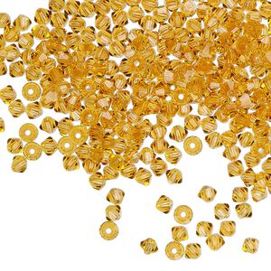 Bead 48pk topaz, Preciosa Czech crystal 3mm bicone