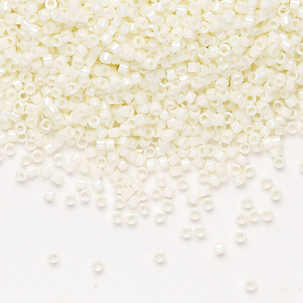 Seed bead, Miyuki Delica®, glass, pkg/7.5g, #11 round, opaque matte glazed luster alabaster. image number 0