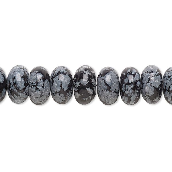 Snowflake obsidian 1pkg1, rondelle bead natural 15.5-16 inch 10x6mm image number 0