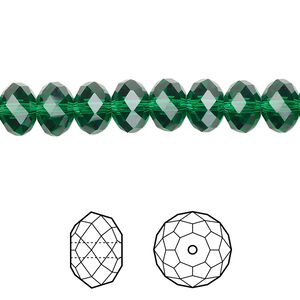 Bead 12pk majestic green, Crystal Passions® 8x6mm rondelle 5040