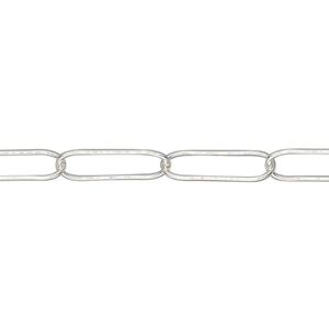 Chain 1pkg1 sterling silver paperclip, 5.5mm, 5 foot unfinished