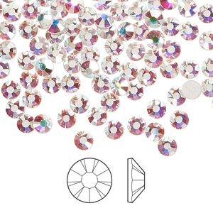Flat back 1440pk crystal AB foil back, Preciosa MAXIMA Czech crystal hotfix rhinestone 3.8-4mm chaton rose round SS16