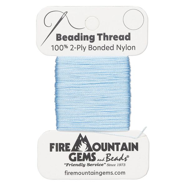 Thread, nylon, light blue, size AA. Sold per 50-yard card. image number 0