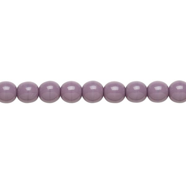 Bead, Czech glass druk, opaque purple, 6mm round. Sold per 15-1/2" to 16" strand, approximately 65 beads. image number 0