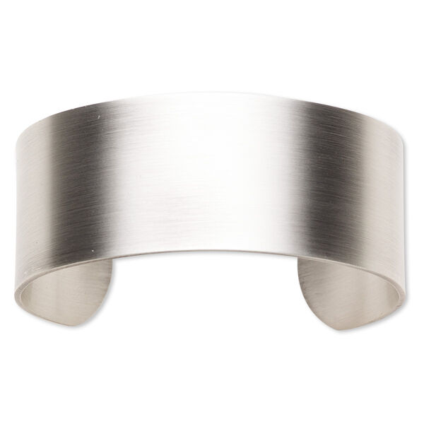 Bracelet component, cuff, antique silver-plated steel, 1-inch wide, adjustable from 6-1/2 to 7 inches. Sold individually. image number 0