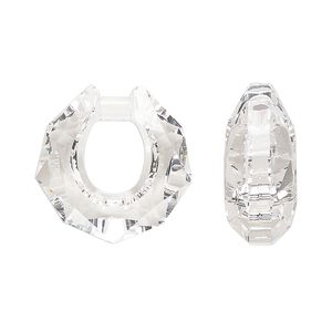 Embellishment, Vintage Crystal™, crystal clear, 21mm horseshoe fancy stone (4893). Sold per pkg of 2.