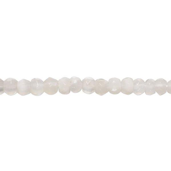 White moonstone 1pkg1, hand-cut faceted rondelle bead natural 10 inch 4x2mm-5x3mm image number 0