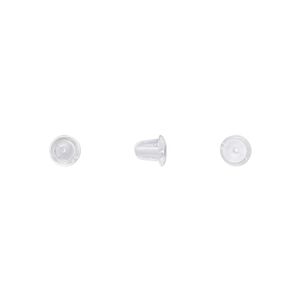 Earnut 1pkg1000, 5x4.5mm bell, "rubber" clear 500 pair