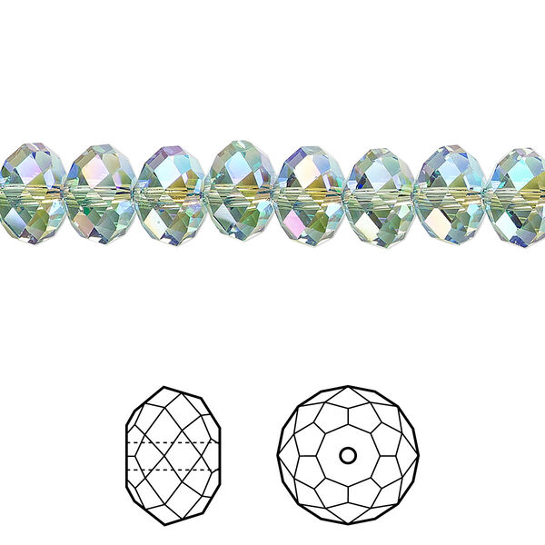 Bead 144pk erinite shimmer 2X, Crystal Passions® 8x6mm rondelle 5040 image number 0