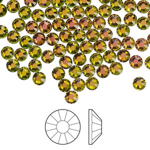 Flat back 1440pk crystal vitrail medium, Preciosa Viva 12® Czech crystal rhinestone 3.8-4mm chaton rose round SS16