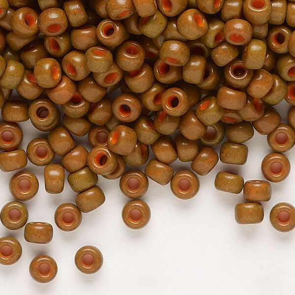 Seed bead, Miyuki, glass, pkg/25g, #6 rocaille, opaque matte, (RR-1687). image number 0
