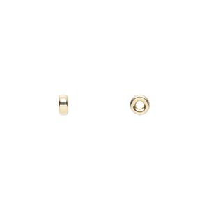 Bead, 14Kt gold-filled, 4x2mm smooth rondelle. Sold per pkg of 20.