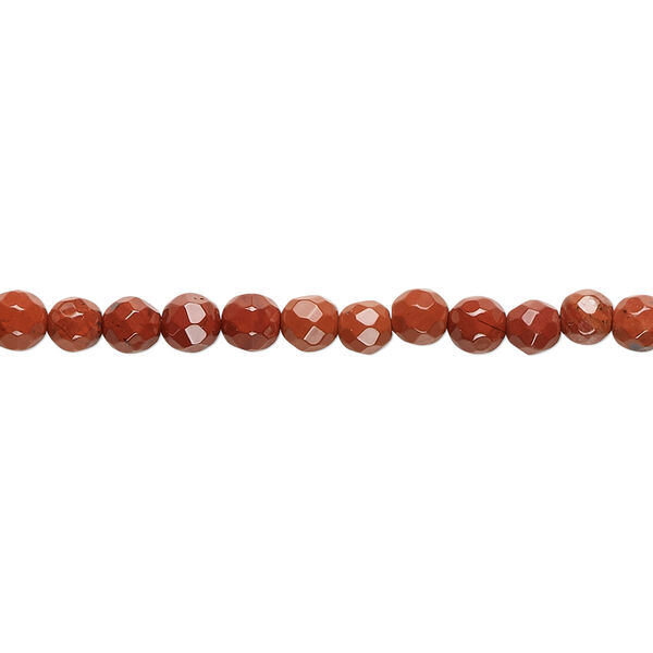 Bead, red jasper (natural), 4mm faceted round, B grade, Mohs hardness 6-1/2 to 7. Sold per 15-1/2" to 16" strand. image number 0