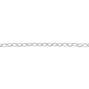 Chain 1pkg1 sterling silver cable, 2mm ribbed flat, 5 foot unfinished