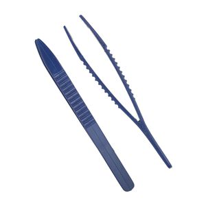 Tweezers, plastic, blue, 5 inches, for changing watch batteries. Sold individually.