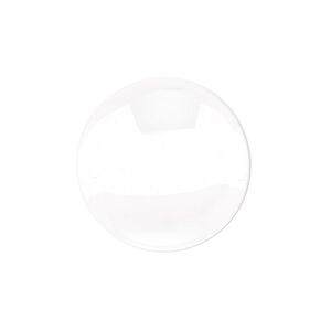 Cabochon, glass, transparent clear, 20mm non-calibrated round. Sold per pkg of 10.