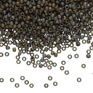 Seed bead, TOHO BEADS®, glass, pkg/7.5g, #11 round, opaque frosted metallic iris brown (TR-11-83F).