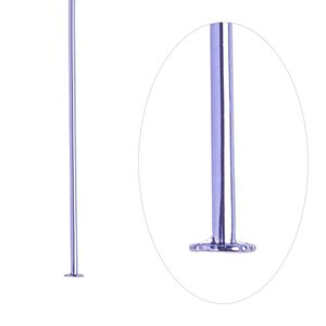 Head pin, electro-coated brass, purple, 1-1/2 inches, 21 gauge. Sold per pkg of 10.