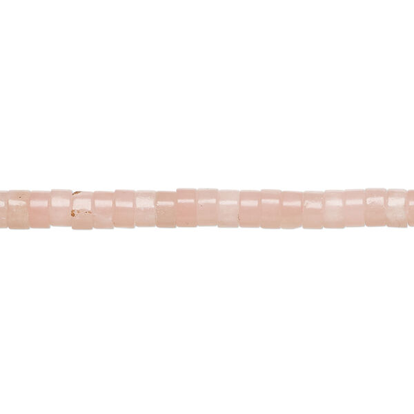 Bead, pink opal, (natural), 4x1.5mm-4x2.5mm heishi, B grade, Mohs hardness 5 to 6-1/2. Sold per 8-inch strand, approximately 80-90 beads. image number 0