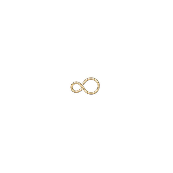 Link, gold-plated brass, 8x4mm infinity. Sold per pkg of 100. image number 0