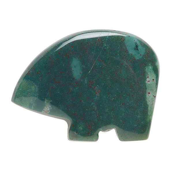 Fancy jasper 1pkg1, half-drilled Zuni-style bear focal natural, 34x23mm-38x31mm image number 2