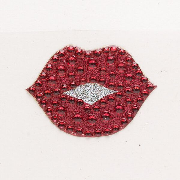 Tech sticker transfer, red and silver, pkg/1, 32x23mm lips. image number 0