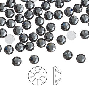 Flat back 1440pk light graphite foil back, Preciosa VIVA 12® Czech crystal rhinestone 4.6-4.8mm chaton rose round SS20