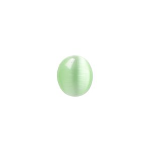 Cabochon, cat's eye glass (fiber optic glass), light green, 12x10mm calibrated oval, quality grade. Sold per pkg of 10.