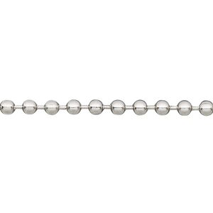 Chain 1pkg1 ball, 3.2mm, stainless steel 5 foot unfinished